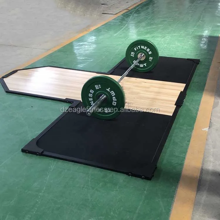 Professional Strength Training Gym Fitness Rubber Wood Weightlifting Platform