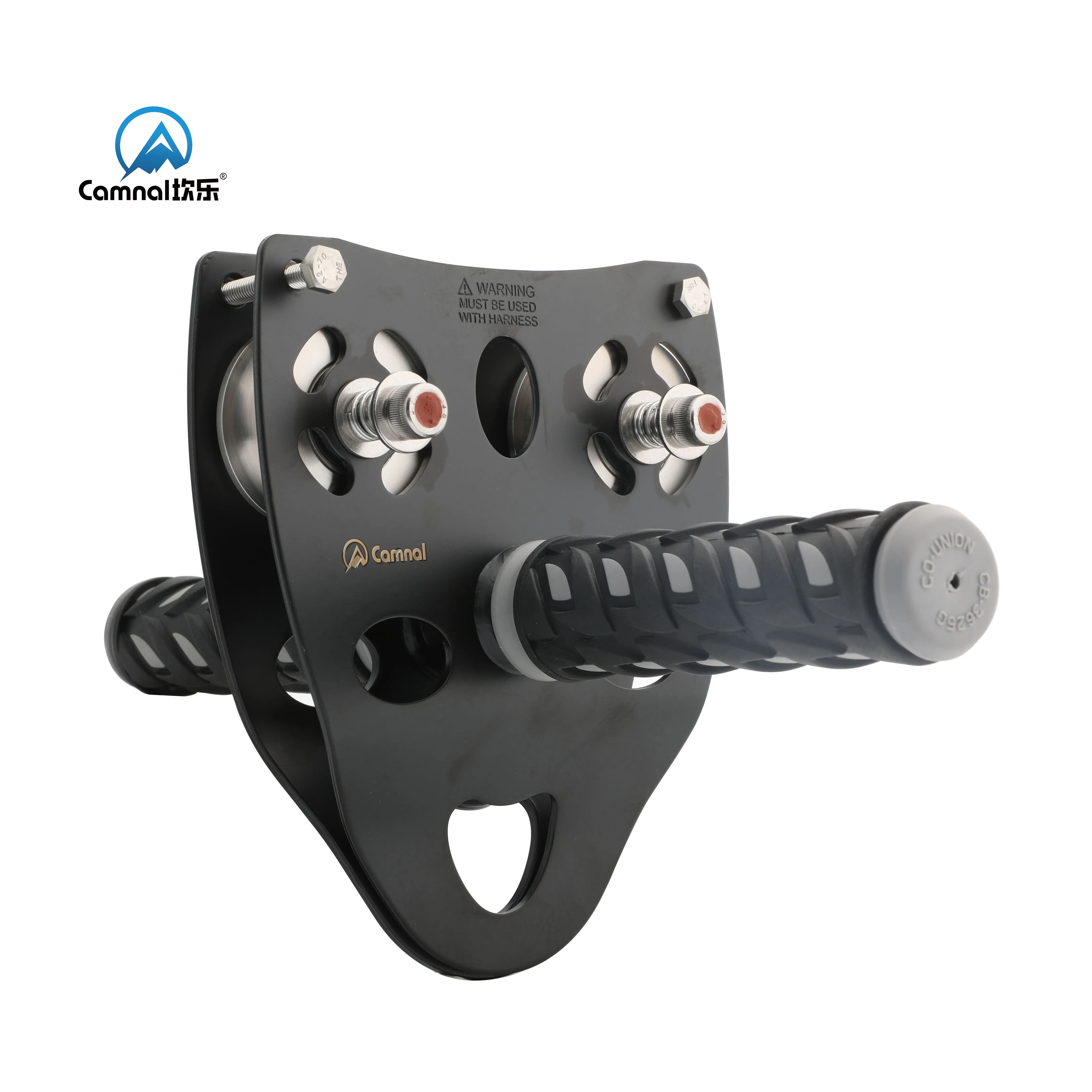 Camnal Steel Outdoor Rock Climbing Crossing Pulley Handheld Double Axis Cableway with Adjustable Length and 45KN Weight Capacity