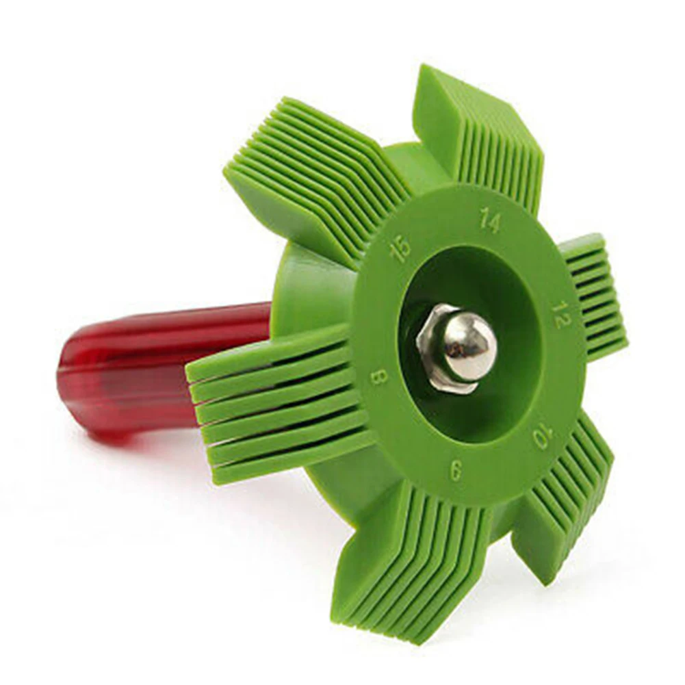 Green Plastic Fin Comb Straightener For Air Conditioner Condenser Cooler Repair Tool With 8-15 FPI Spacing Maintenance Kit