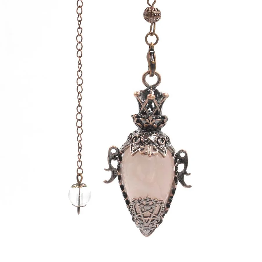 Kristall Quarz Pendel zum Wünscheln Weissagung große Naturstein Anhänger Pendel Amethyste rosa Quarz rosenquarz tigerauge opal Obsidian Pendel edelstein anhänger heilsteine amulett edelsteine