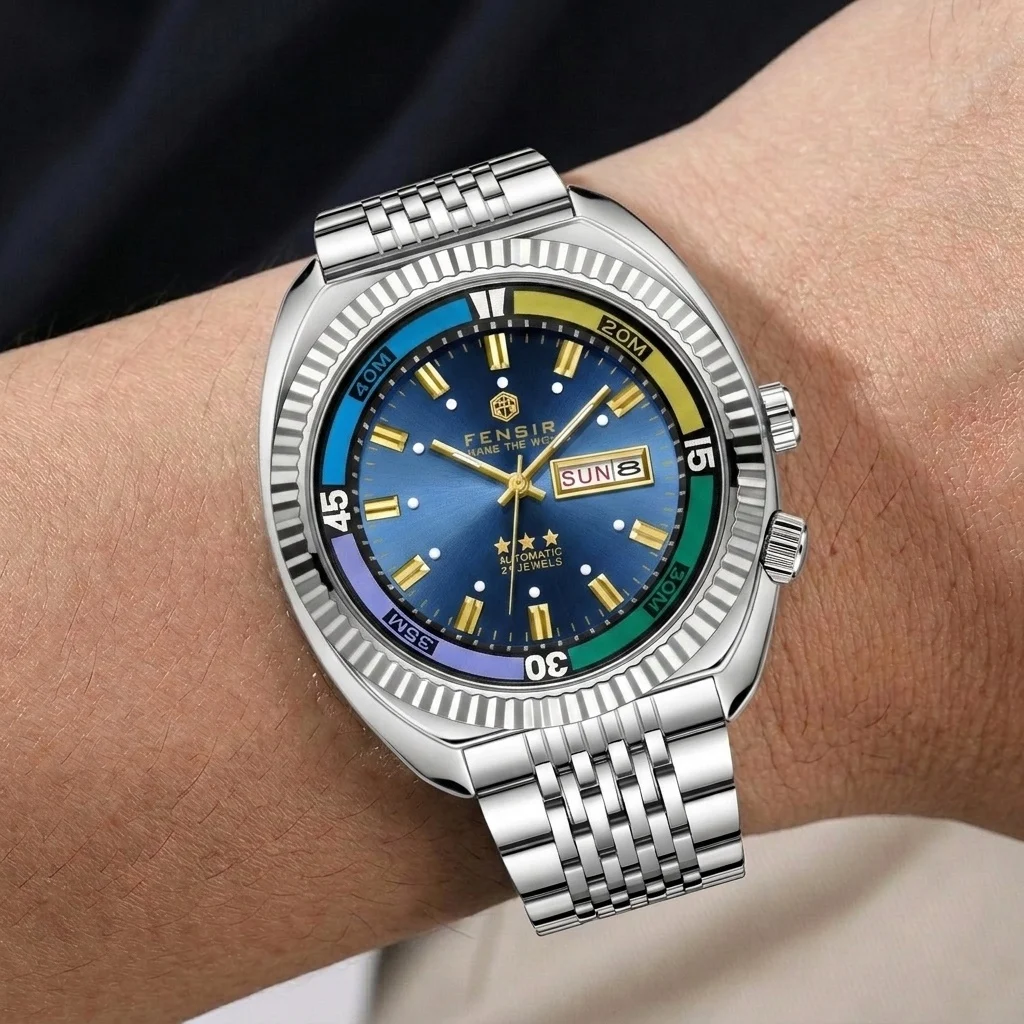 Creative Classic High Quality Imitation Mechanical Sealed or Skeleton Bottom Quartz Watch Men Personality Steel Watch Relogio