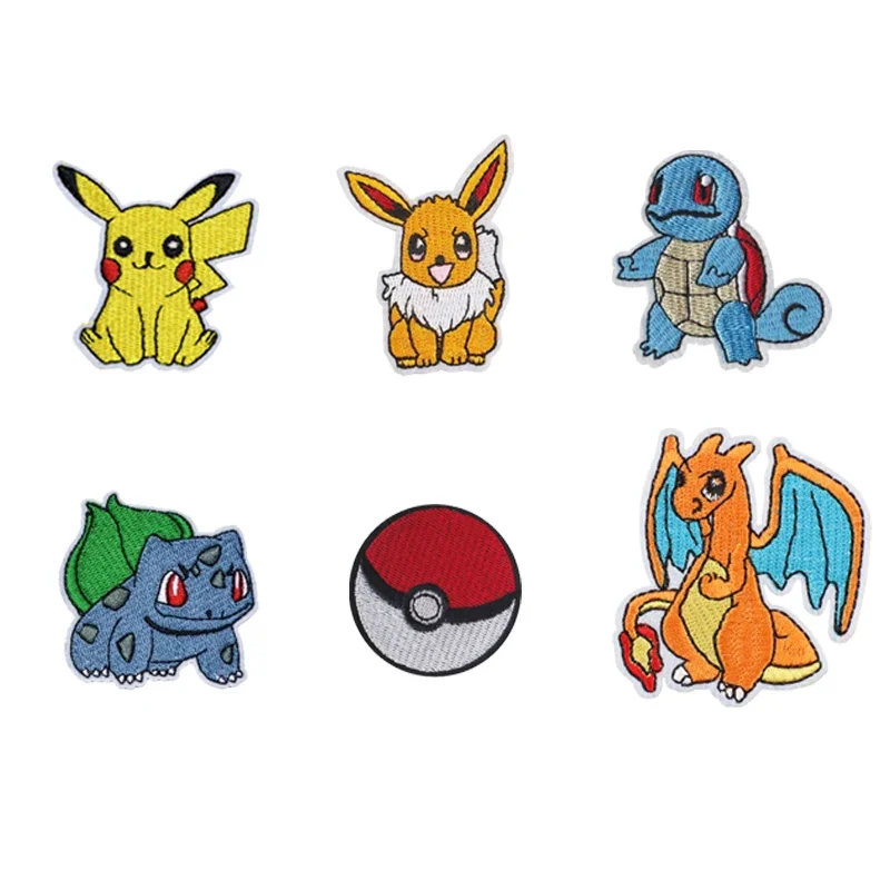 Pokémoned Pikachu Cartoni animati Gioco Charmander Anime Squirtle Personaggio per Abbigliamento Fai da Te Bulbasaur Stiratura Ricamo Patch da Cucire