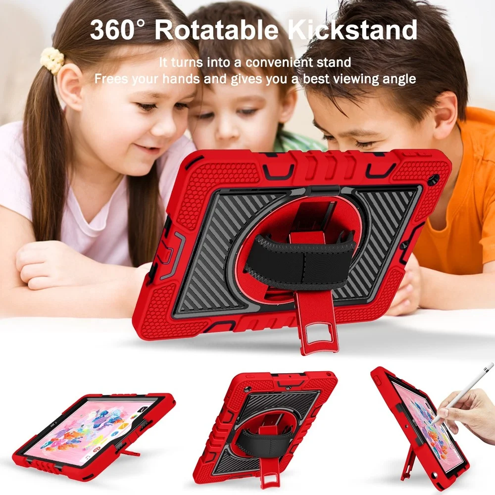 Case For IPad 10.2 7th 8th 9th Air 4 5 10.9 10th 2022 Pro 11 2018 2021 9.7 5th 6th mini 4 5 6 Cover Kids Shockproof Tablet Stand