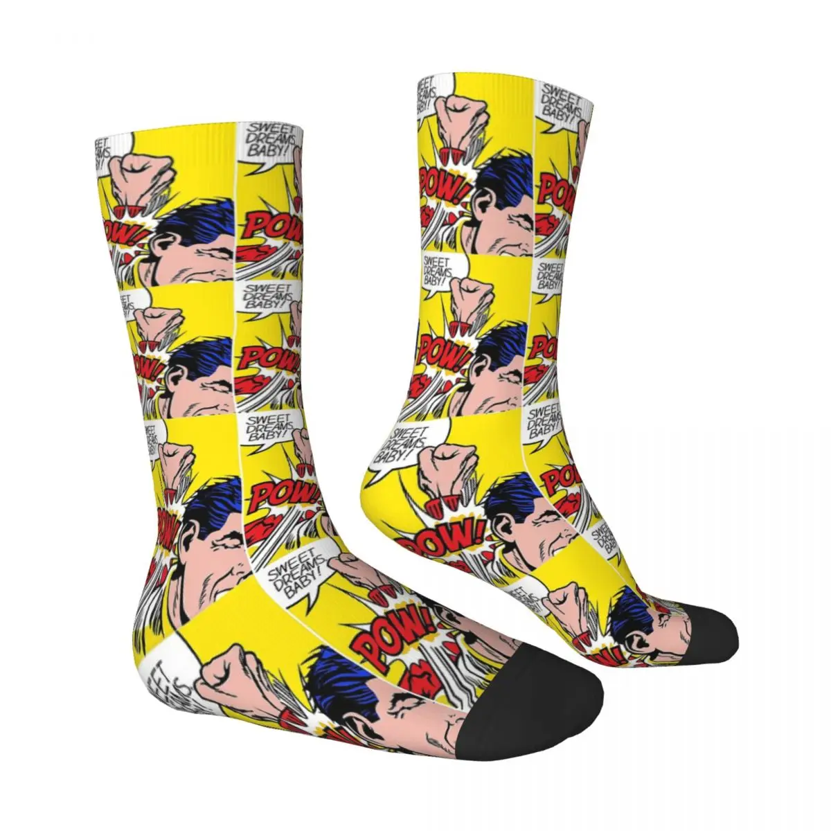 POW Comic Book Lover Unisex Winter Socks Running Happy Socks street style Crazy Sock