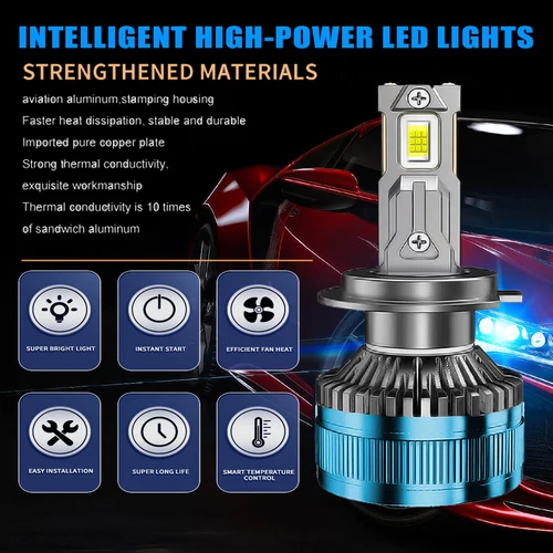 Imagen 2 del producto ZTZPIE TOP 6000K HB3 HB4 9005 9006 H1 H7 H4 H11 bombilla Canbus lámpara Led 18 núcleos CSP 7750 potencia luz de faro de coche 2600W 2800000LM