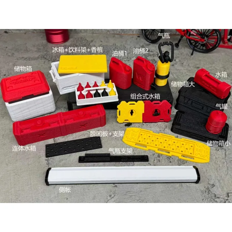 RC Truck Scale Accessories Kit for 1/8 Scale KM RAM 1500 RC Crawler Recovery Fuel Can Side Awning Realistic Details
