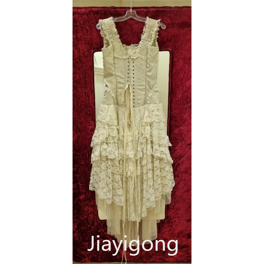 Jiayigong Fashion Simple Spaghetti A-line Evening Dresses Fold Layered Organza Custom Saudi Arabia es