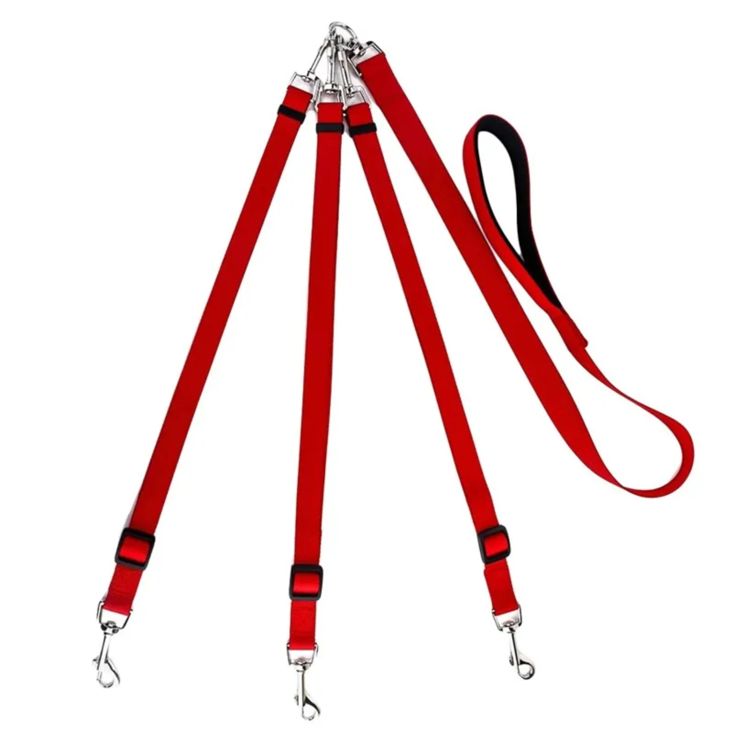 Convenient and Stylish Nylon Leash with Durable Padded Handle for Comfortable Multi-Dog Walking Experience Any Time.