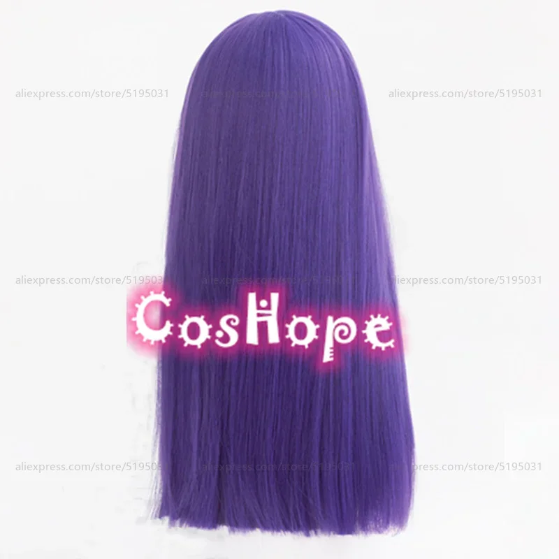 Парик для косплея Pela, длинный прямой парик 66 см, фиолетовый парик, косплей, аниме, парики для косплея, термостойкие синтетические парики