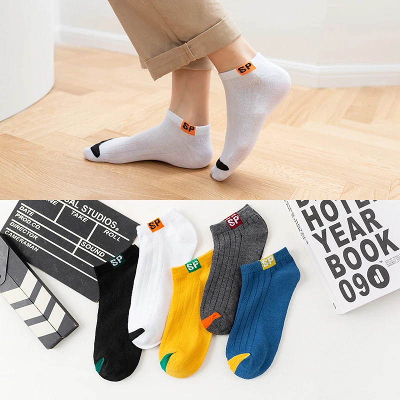 

10pieces=5pair/lot Summer Cotton Men Short Socks Fashion Breathable Boat Socks Comfortable Casual Socks Male Soft Meias