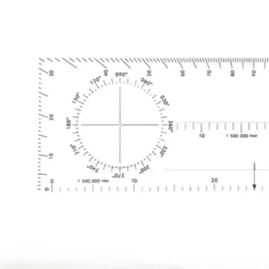 Transparent Plastic Flight Navigation Slide Rule Drawing Ruler Protractor For Aviation Chart Measurement And Scale Conversion To
