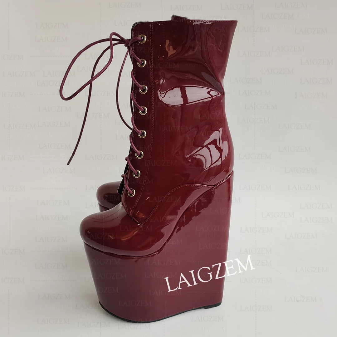 

DOHBANER/женские ботильоны на платформе, на танкетке, ботильоны ручной работы на молнии сбоку, женская обувь на высоком каблуке 20 см, большие размеры 39, 41 44 47