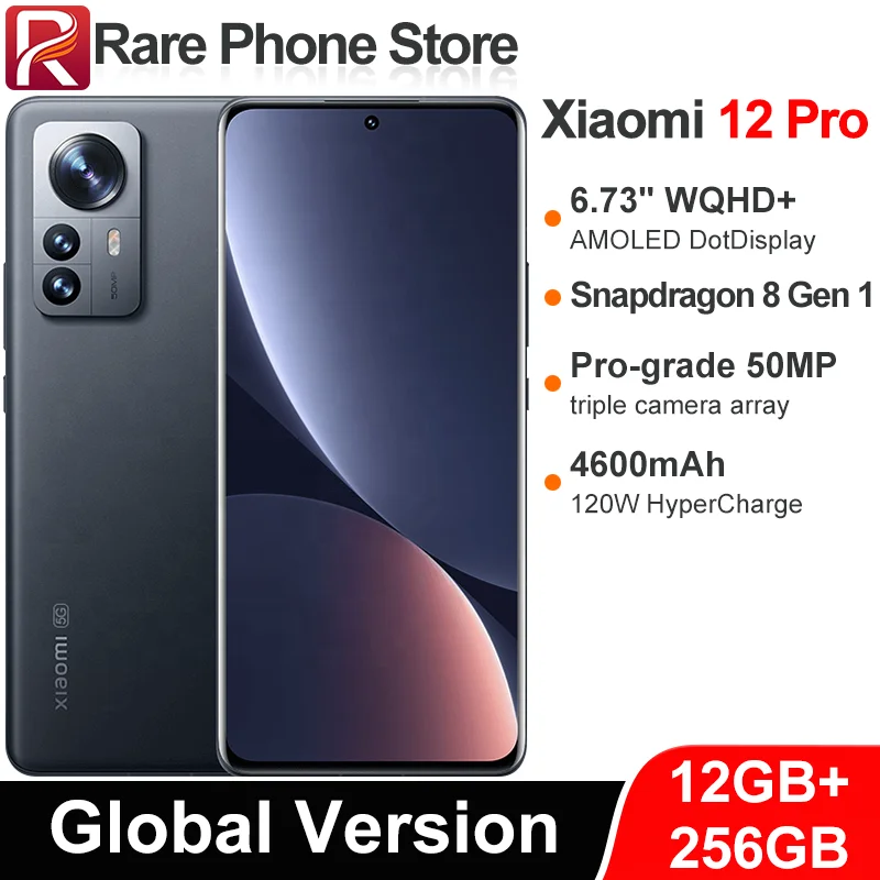 Global Version Xiaomi 12 Pro 12GB+256GB Snapdragon 8 Gen 1 50MP+32MP Camera 6.73