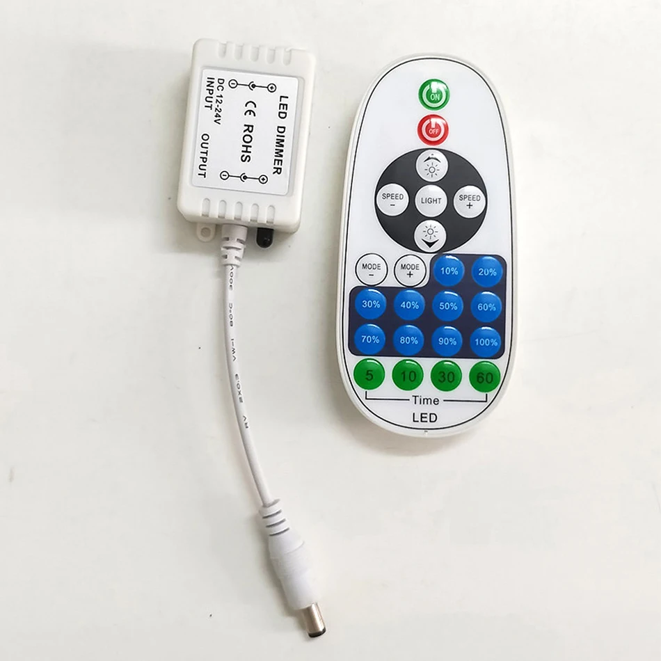 وحدة تحكم خافتة ليد أحادية اللون ، مفتاح لاسلكي عن بعد ، شريط إضاءة ، توقيت ، 24 فولت ، 6 أ