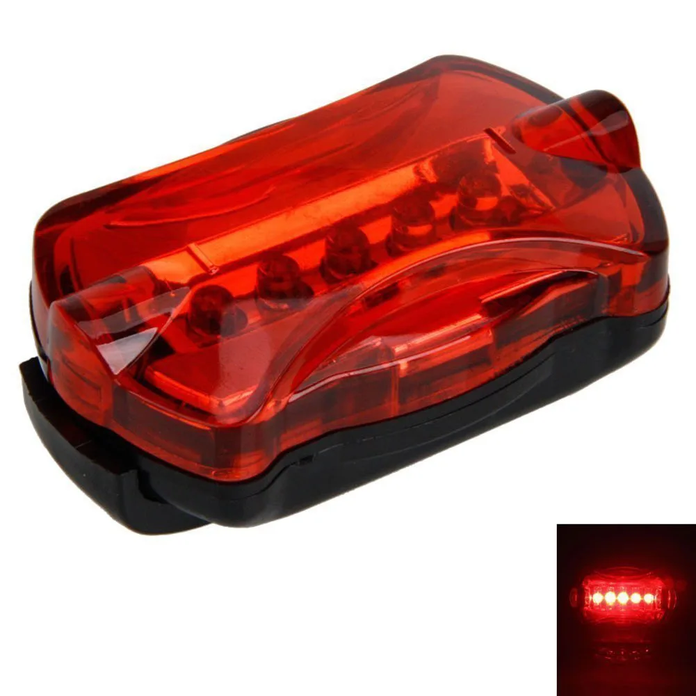 Bike Light Bike Rear Tail Light Riding 5 LED Night Riding Plastic Replacement Safety Super Bright Waterproof Bicycle Accessories