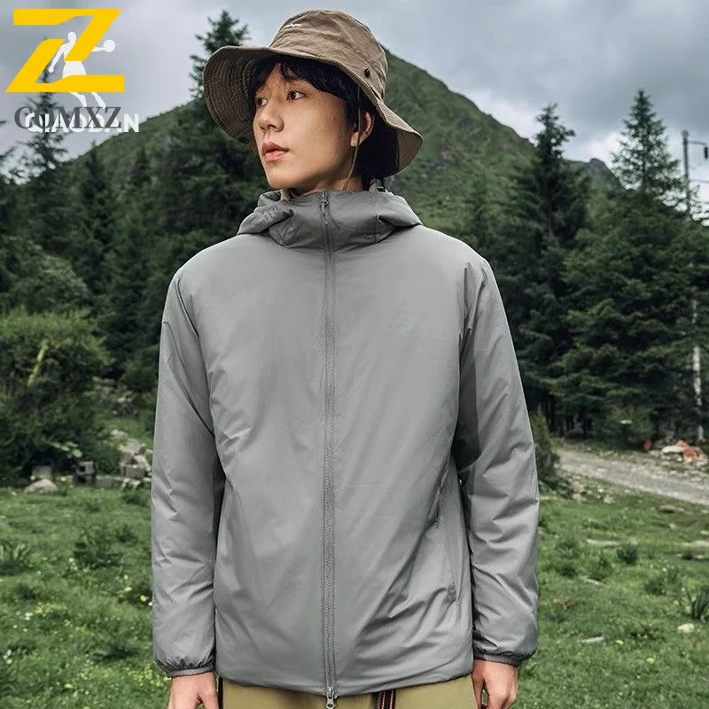 

COMXZ мужская зимняя куртка 2025 легкая минималистичная толстая теплая снежная стеганая куртка с капюшоном уличная удобная пуховая куртка