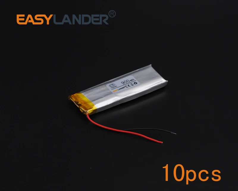 

10pcs/Lot 3.7V 900mAh 702060 Rechargeable li Polymer Li-ion Battery For bluetooth headset mp3 speaker recorder wristband 072060