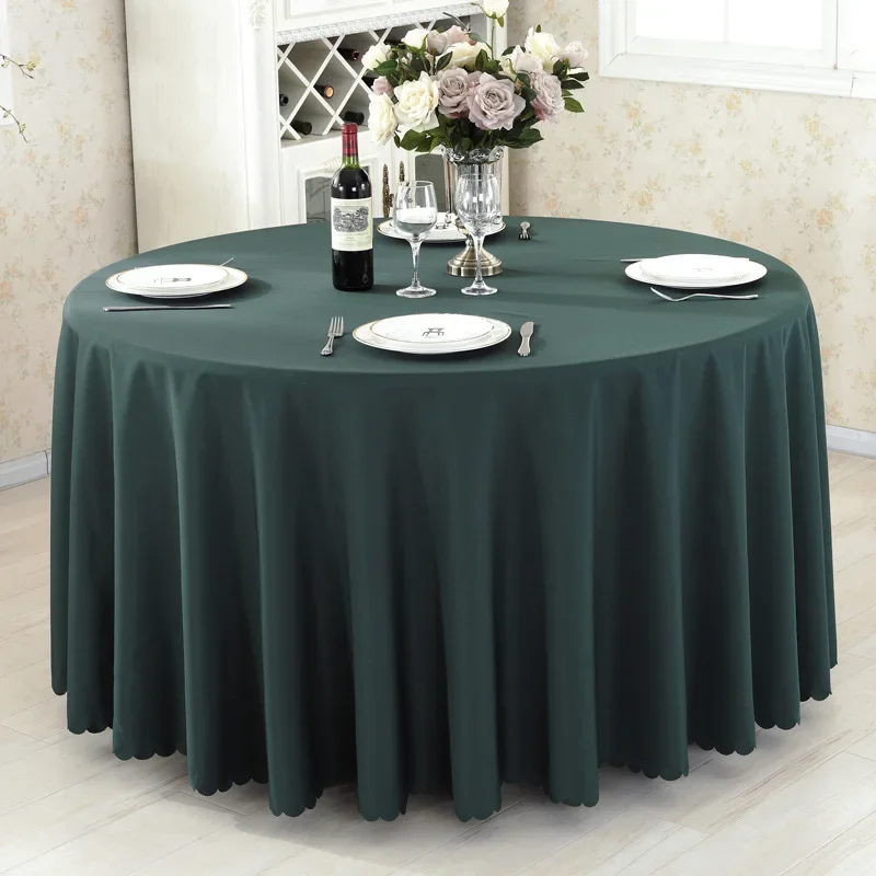

Dark Green Colour Round Table Cover Wedding Decoration Table Cloth Polyester Hotel Events Birthday Party Celebration Holiday