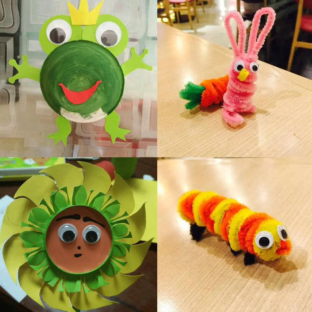 200Pcs Eco-Friendly Self Adhesive Wiggle Eyes Strong Sticky DIY Crafts Supplies Scrapbooking Decoration Art Project Accessories