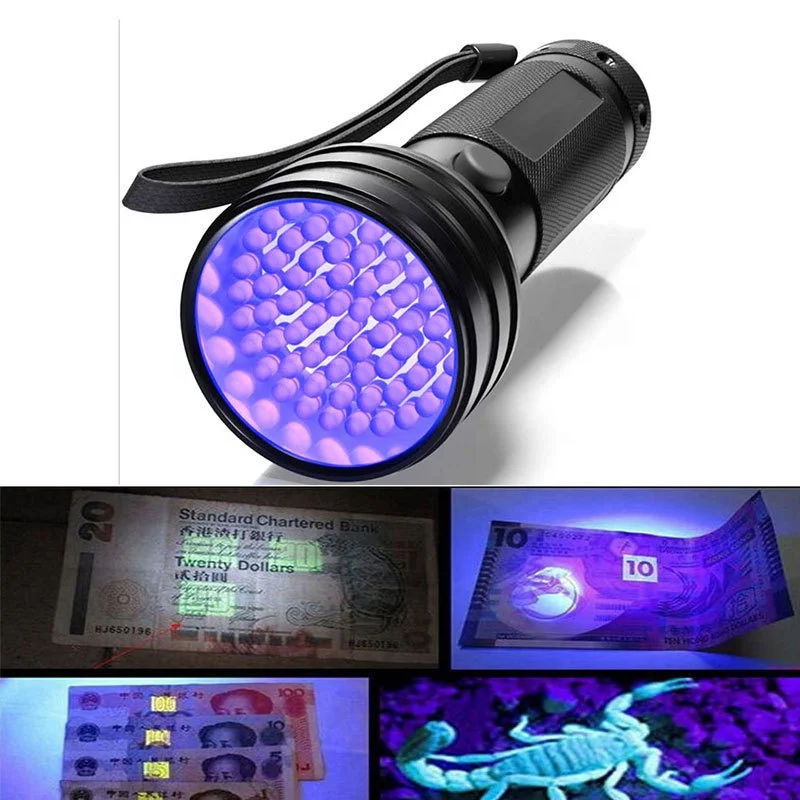 Flashlight Portable Ultraviolet Light Detector LED UV flashlight for Invisible Ink Pens