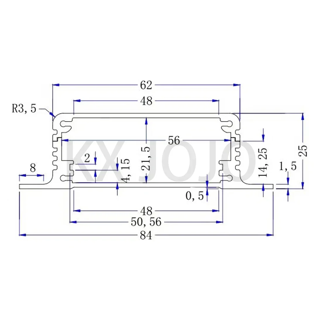 Aluminum Enclosure 84*25*85/100/110mm Split Box Blue/Black Aluminum Box for Electronic Project Box Industry Enclosure