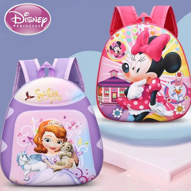 Disney2026 New Cartoon Minnie Children's Bag 3-5 Years Old Boy Hard Shell Backpack Cartoon Cute Girl Kindergarten School Bag