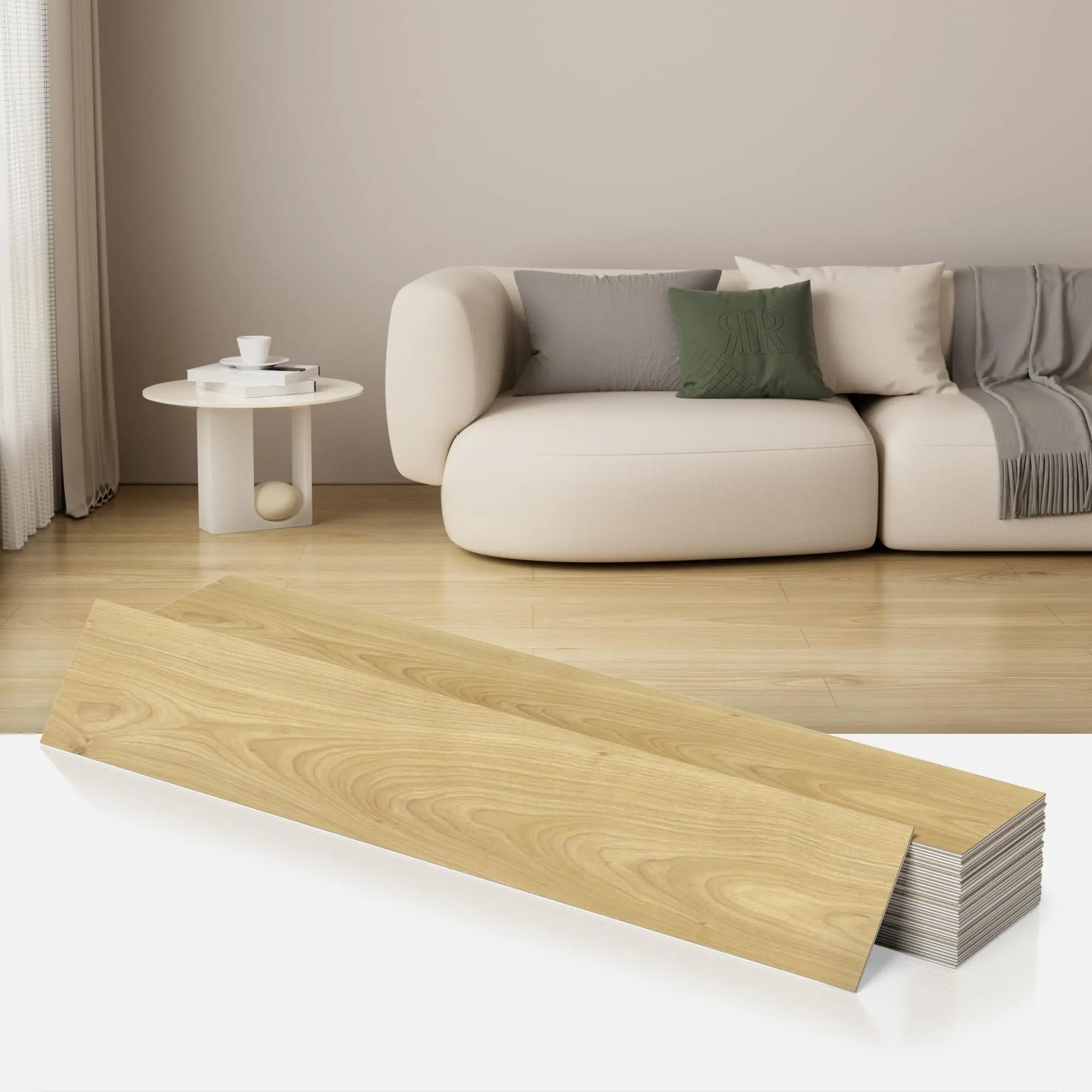 Pavimenti in vinile 36 pezzi Pavimenti in vinile stacca e incolla in PVC Tavole per pavimenti in vinile con motivo a venature del legno (legno di campo, 36 pezzi, 54 piedi quadrati)