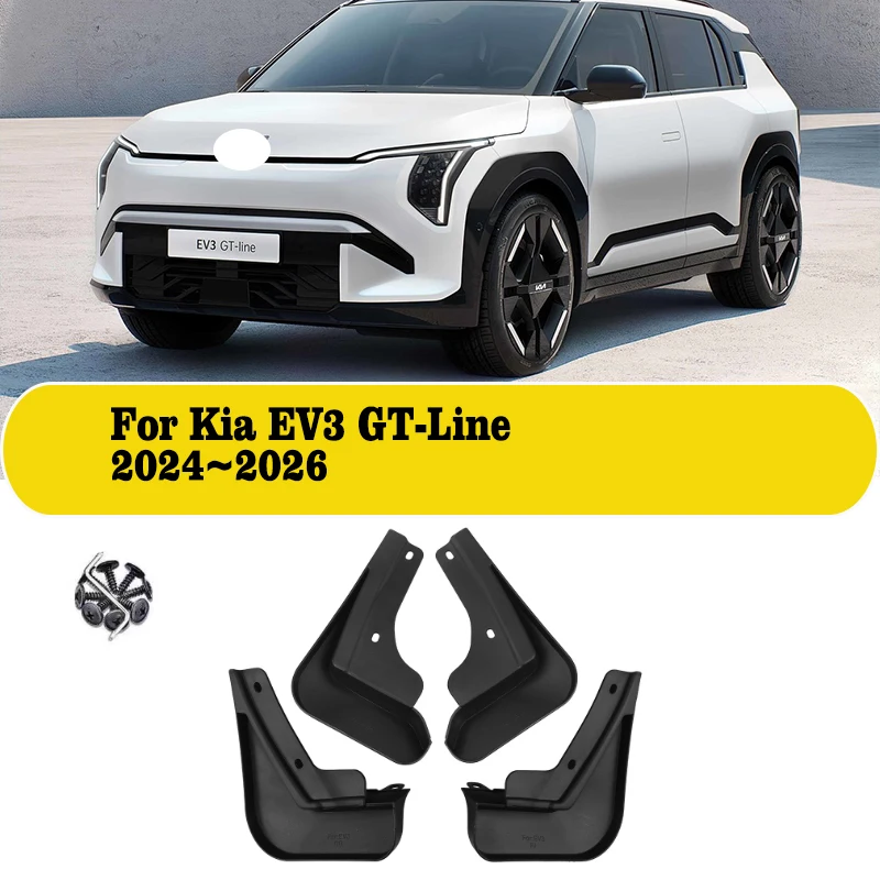 GAFAT Schmutzfänger Für Kia EV3 2025–2026 (GT Line/Earth) – 4 Stück, ABS, Kein Bohren, Allwetterschutz GAFAT Schmutzfänger Für Kia EV3 2025–2026 (GT Line/Earth) – 4 Stück, ABS, Kein Bohren, Allwetterschutz