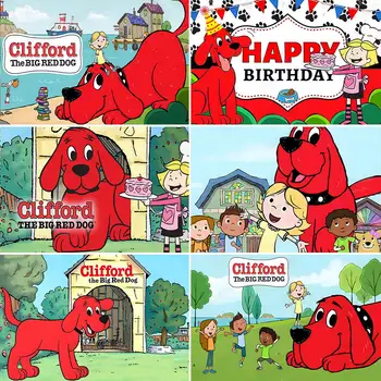 可愛卡通大紅狗克利福德主題背景 兒童生日派對裝飾 乙烯基橫幅 攝影道具 兒童禮物 12 最佳銷售 大紅狗克利福德 - №7