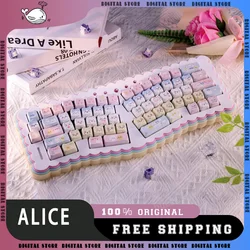 Alice Mechanical Game Keyboard Kit Single Mode Wired Customize Keyboard Kit Hot Swap Acrylic Biscuit Stacking Gaming  Keyboard