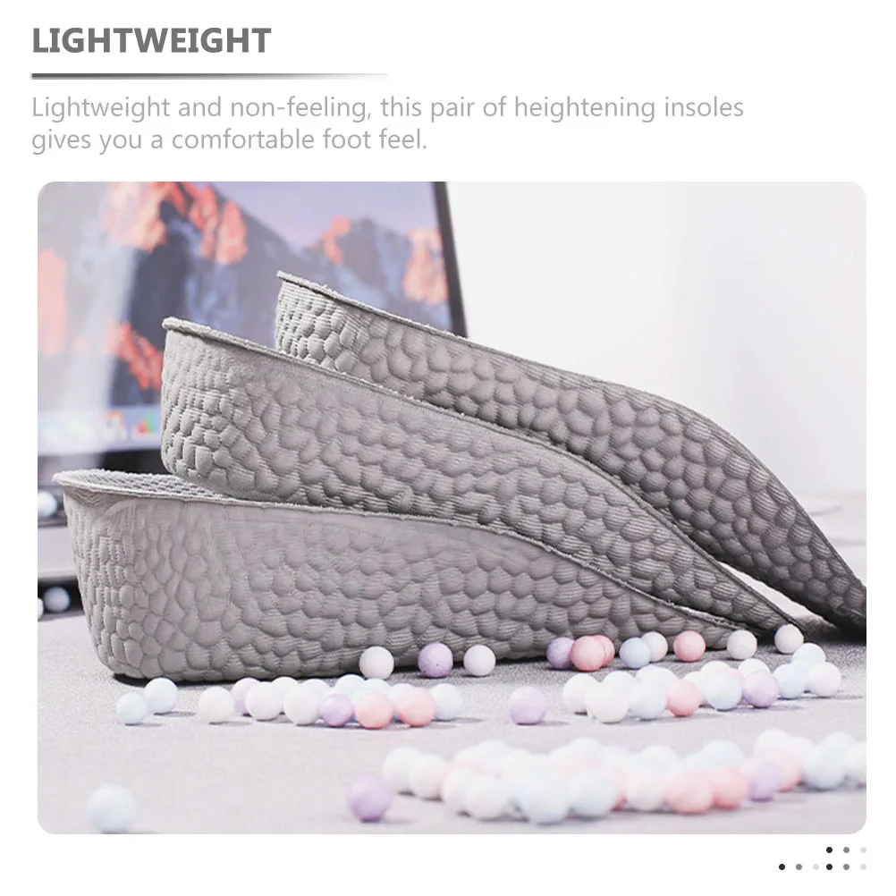 

2pcs Breathable Inner Heightening Insoles Premium Arch Support Shoe Cushions For Daily Walking Sports Invisible Height Increase
