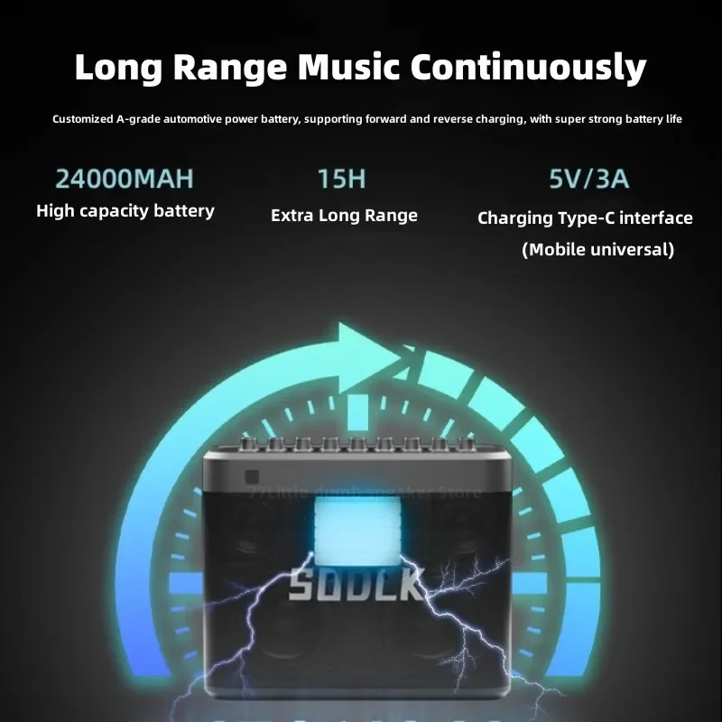 SODLK S1314 high-power 200W Bluetooth speaker karaoke 4-speaker subwoofer 24000mAh battery ultra long standby caixa de som