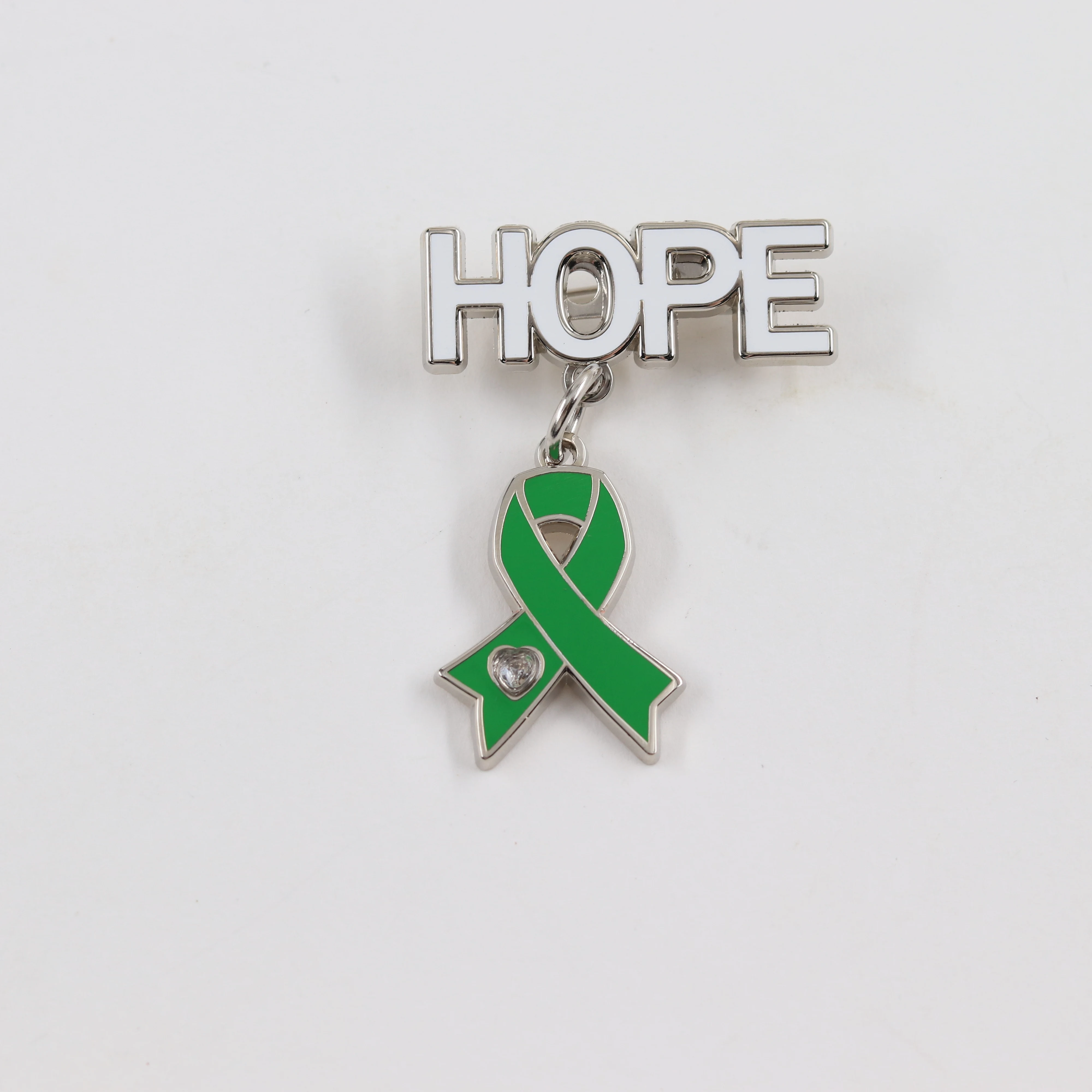 Grünes Aufmerksamkeitsband, Hoffnungs-Emaille-Pin, Brosche zur Unterstützung der psychischen Gesundheit, Leberkrebs, Lyme-Krankheit, Anhänger-Abzeichen, medizinischer Schmuck, Geschenk – Detail 12