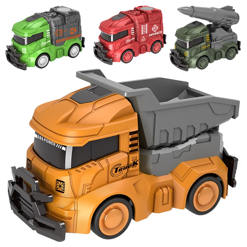 Mini modelo de carro brinquedo puxar para trás carro brinquedos engenharia veículo caminhão de bombeiros crianças carros inércia menino brinquedos diecasts brinquedo para crianças presente