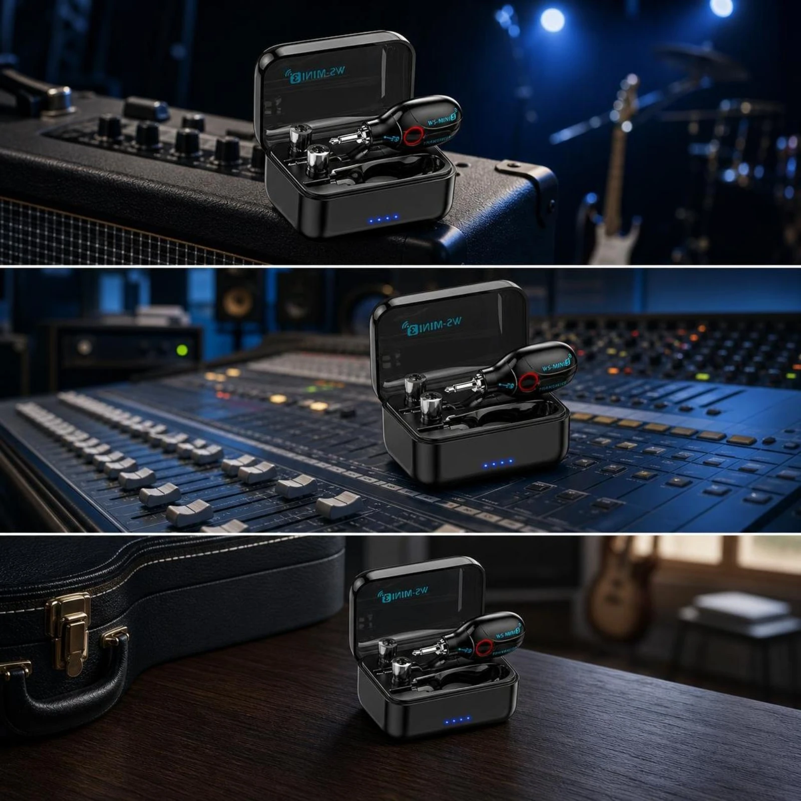 Wireless Guitar System with Charging Case Two-portJack Wireless Guitar System with Charging Box Anti-Interference Rechargeable