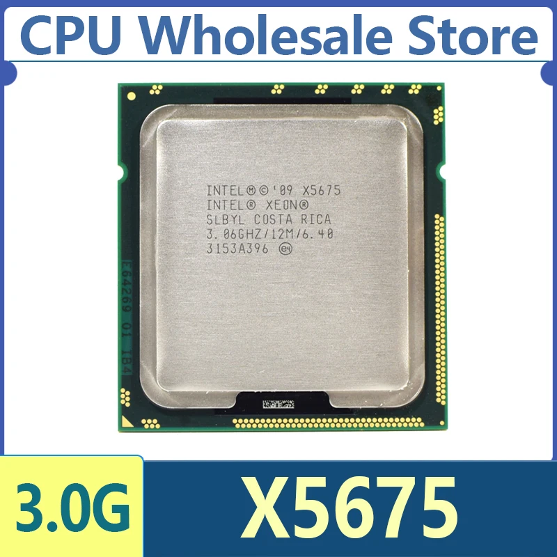 معالج Intel Xeon X5675 3.0 جيجا هرتز SLBYL سداسي النواة اثني عشر خيطًا 12 مترًا 95 وات LGA 1366