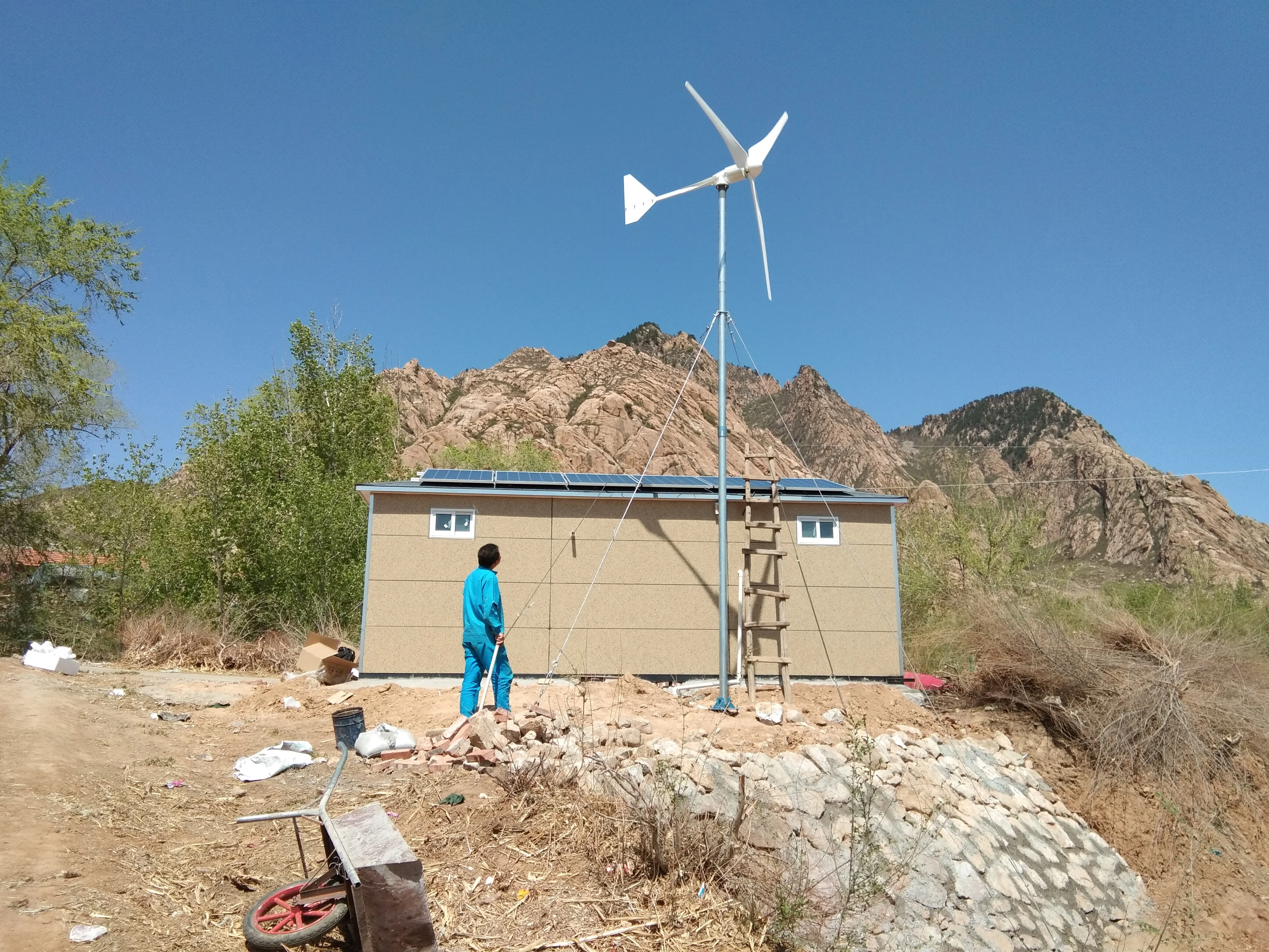 1KW توربينات الرياح مولد الرياح خارج الشبكة نظام مجموعة كاملة توربينات الرياح #6