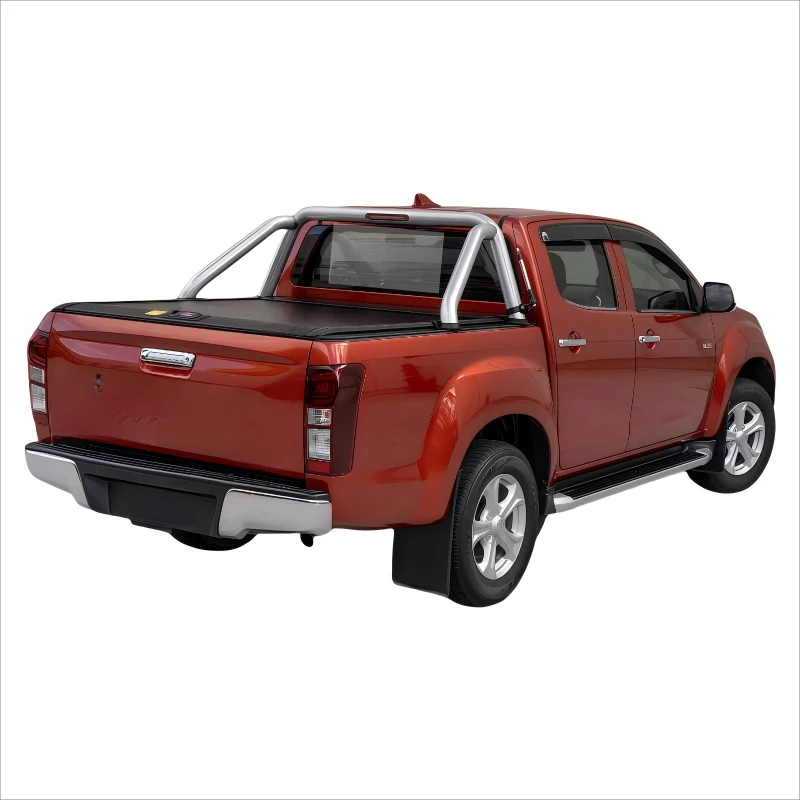 High Quality Matte Black Aluminum Manual Retractable Shutter for Isuzu D-Max, Waterproof & Locking, No-Drill