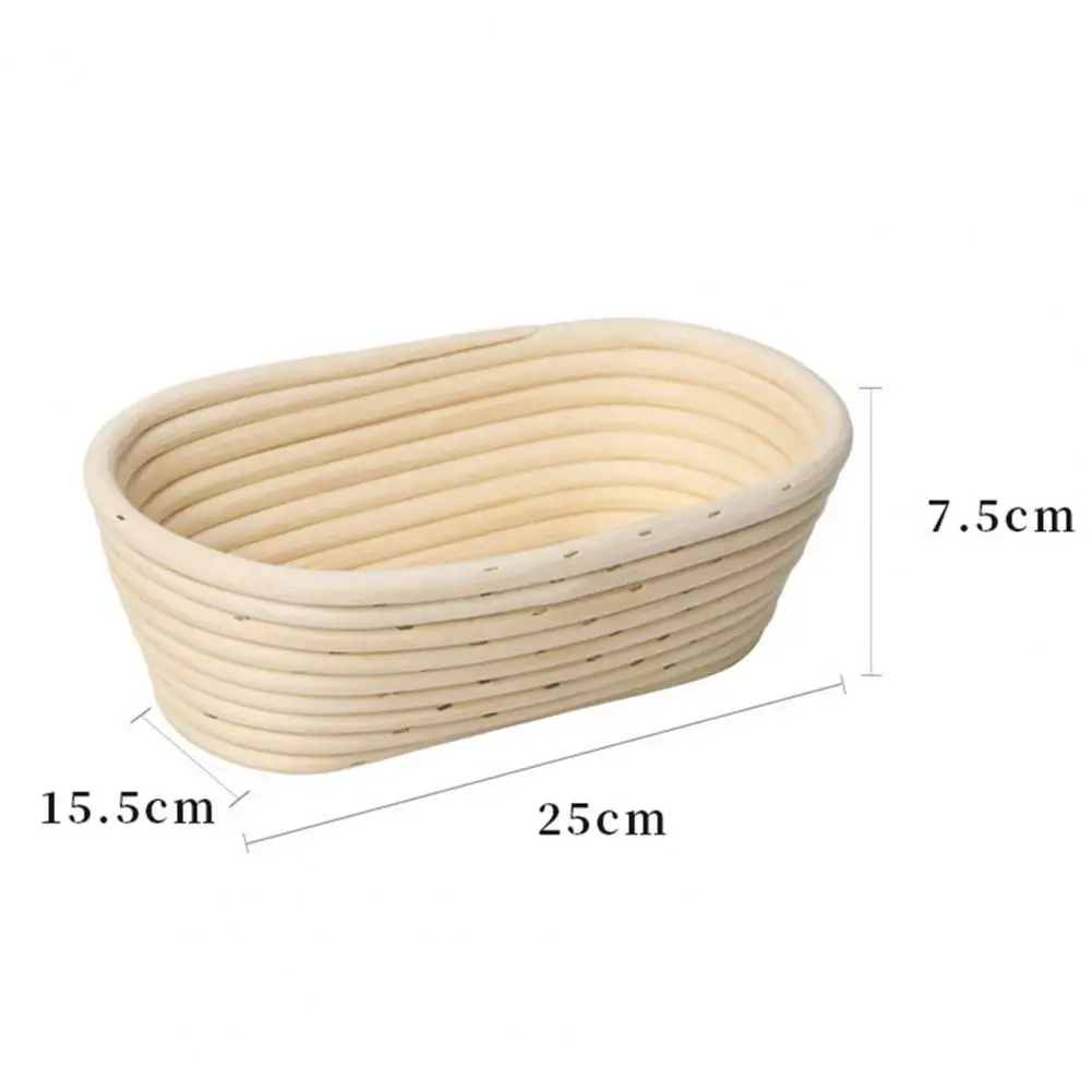 Sourdough Bread Basket Linen Lined Fermentation Basket Handmade Oval Rattan Banneton Basket for Sourdough Bread Proofing Food