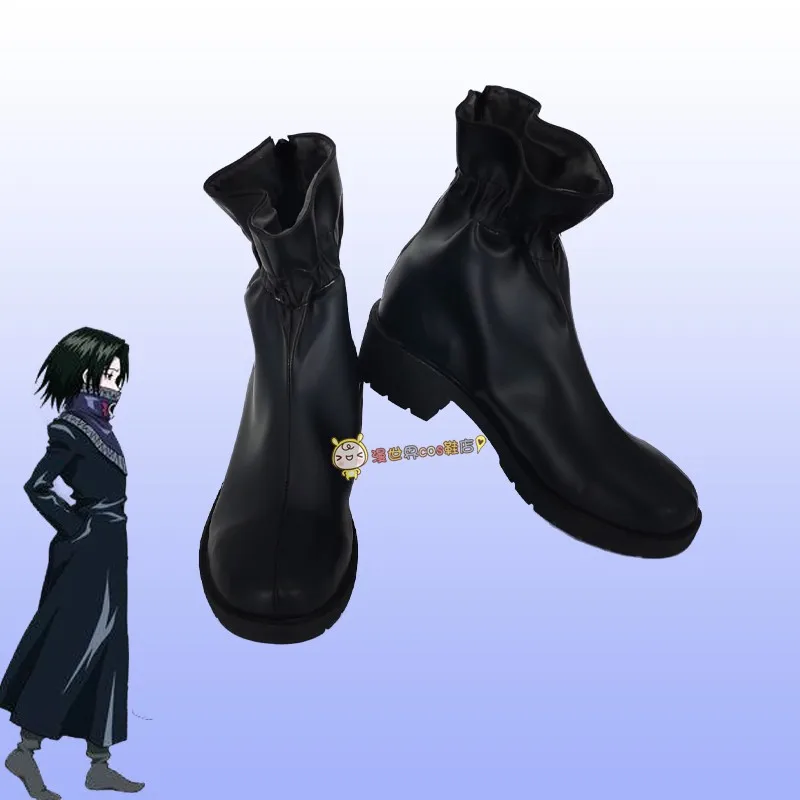 Feitan Potoo Cosplay Shoes Boots Anime Hunter Feitan Portor Halloween Party Accessories Black Boots