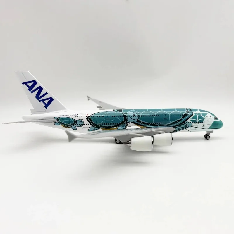 30 سنتيمتر الراتنج مقياس الطائرات لعب اطفال الهواء اليابان ANA A380 الخطوط الجوية الكرتون الأخضر البحر السلاحف دييكاست طائرة جمع هدية بواسطة