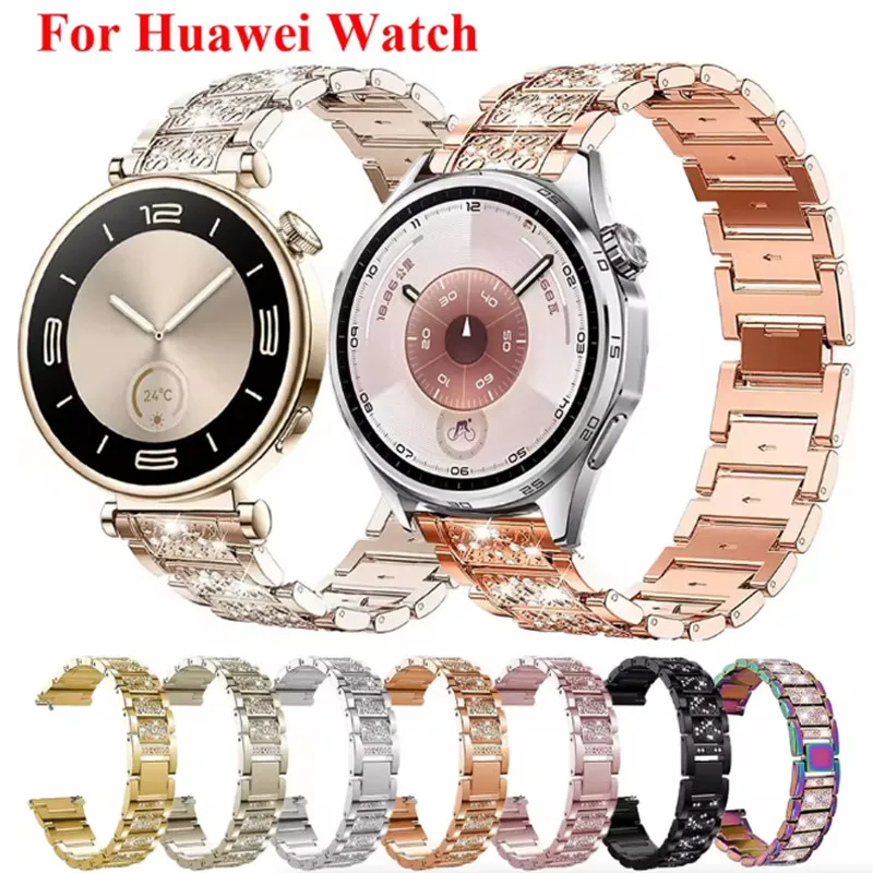 Bracciale con diamanti per Huawei GT 6 5 4 46mm 41mm cinturino in metallo da donna per Huawei Watch 5 4 4Pro 3 3Pro GT6 Pro GT5 GT4 GT3 GT2e