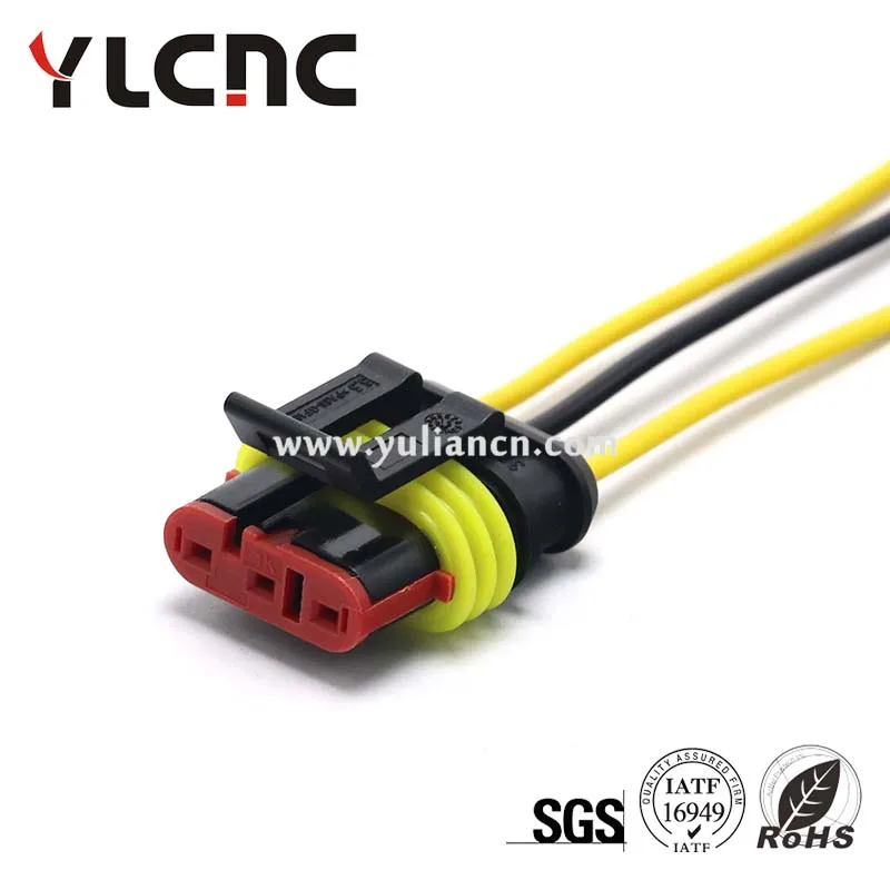 YLCNC factory direct sales 1Pcs 3Pin Automotive waterproof connector turbo speed sensor Wire harness plug 282087-1 282105-1