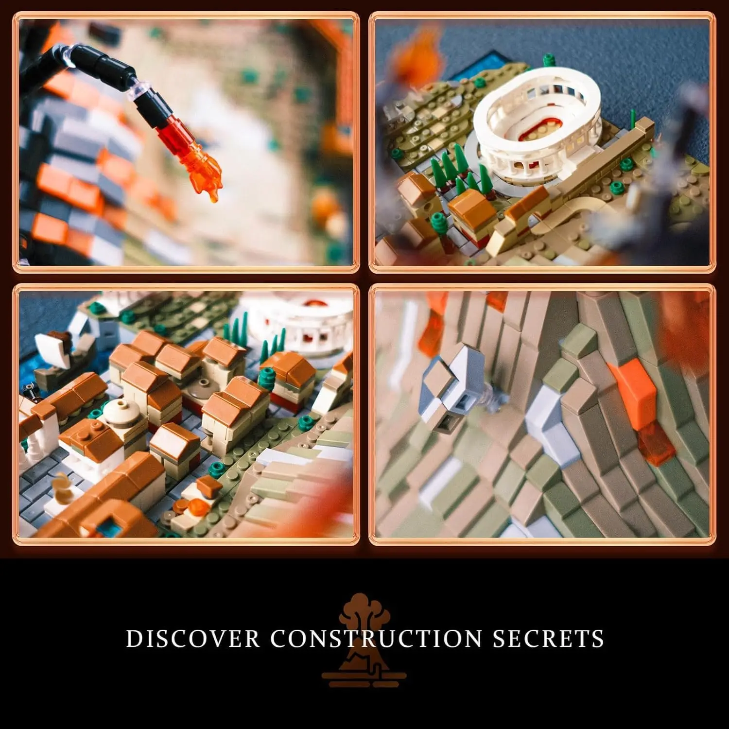 Architektura Starożytna Miasto Pompeje Zestaw do budowania; Wyspa Wesejowska Kolekcjonerski Zestaw Ekspozycyjny 2539 Elementów dla Dorosłych i Nastolatków; Comp