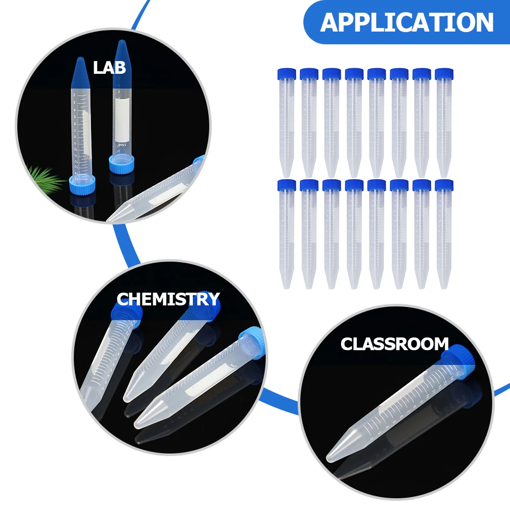 Imagem -05 - Tubos Centrífugos à Prova de Vazamento Tubos de Teste de Laboratório Tampa de Parafuso à Prova de Vazamento Recipiente Plástico Laboratório Graduado 15ml 30 Pcs