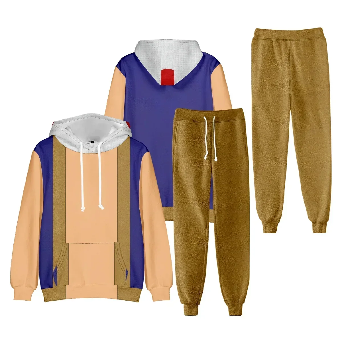 Anime Game Super Brothers Street Trends 3D Digital Print Hoodie Set Cosplay Costume Coat Pants Adult Kids Halloween Hoodie Set image 5