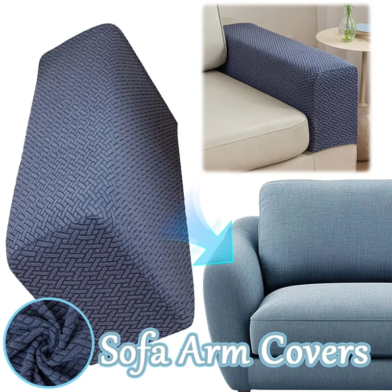 

Jacquard Fleece Armrest Covers Stretchy Sofa Chair Protector Warm Thickened Non Slip Arm Protectors Universal Fit Washable