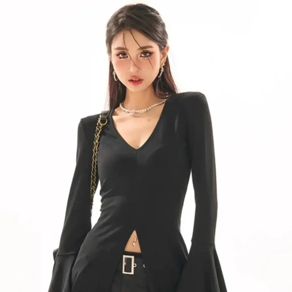 

Slim Fit Sweet Cool Short-Sleeved T-Shirt for Women Loose Style Autumn Top Trendy Internet Celebrity Inspired Design