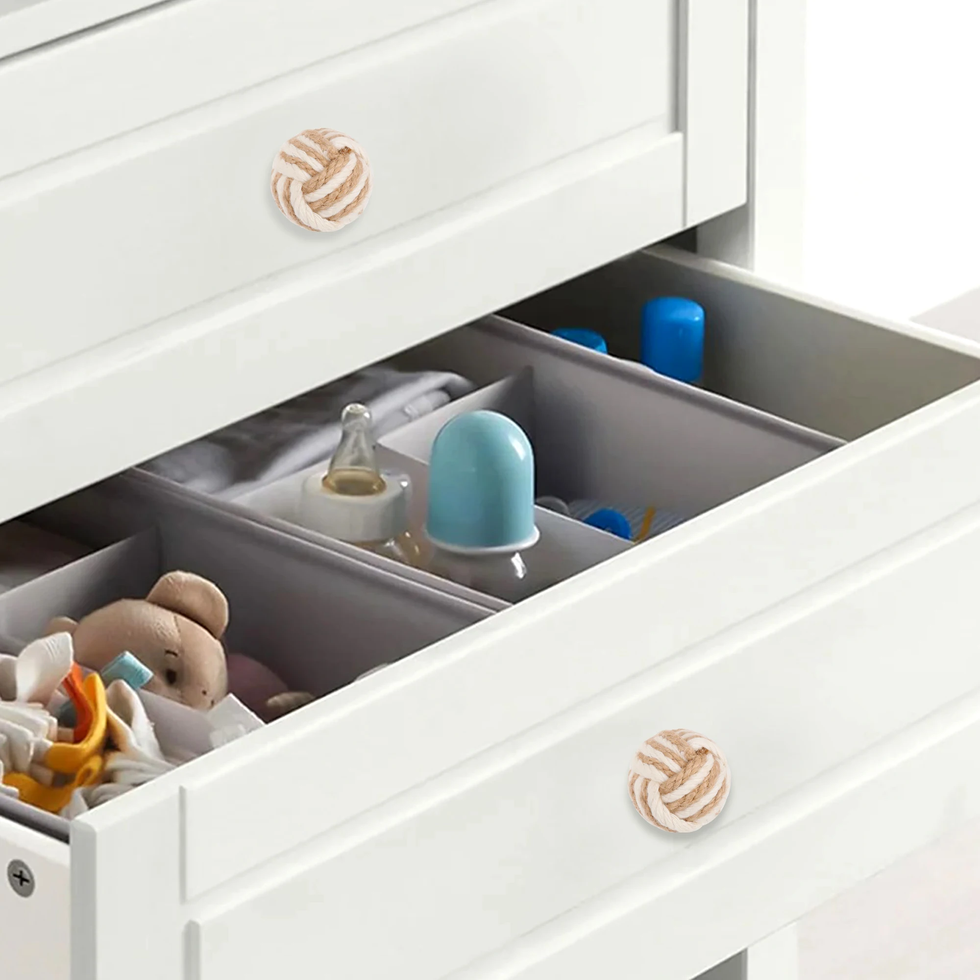 

Hemp Rope Ball Drawer Knobs Round Handmade Cabinets Dresser Handles Wood Kitchen Cupboard Wardrobe Door Pulls for Furniture