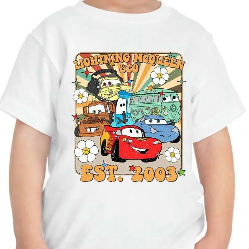 

Ретро футболка Disney Lightning McQueen и The Company 2003 года; Футболка Disney Cars Park Футболка в одном стиле Disney Pixar